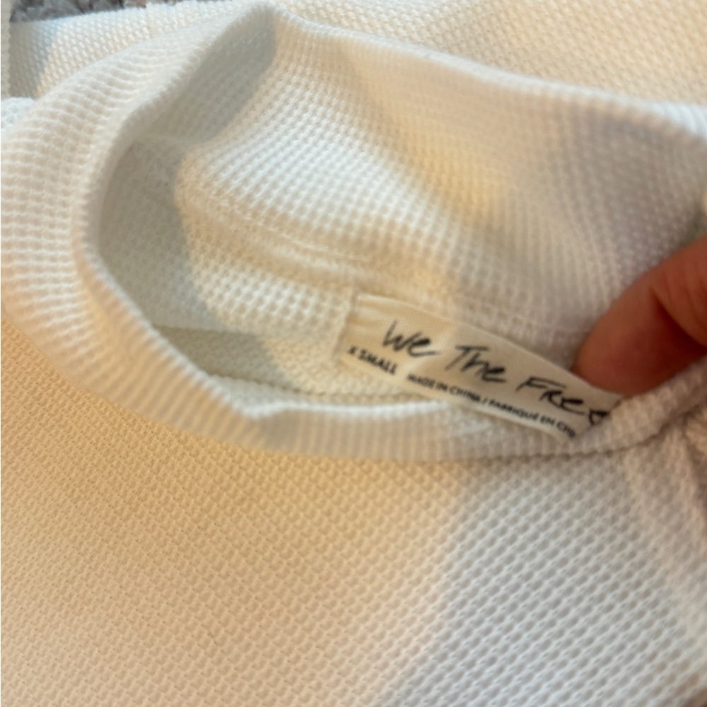 Free People Gorgeous Cuff Top in Ivory Combo Size XS - Picture 10 of 12